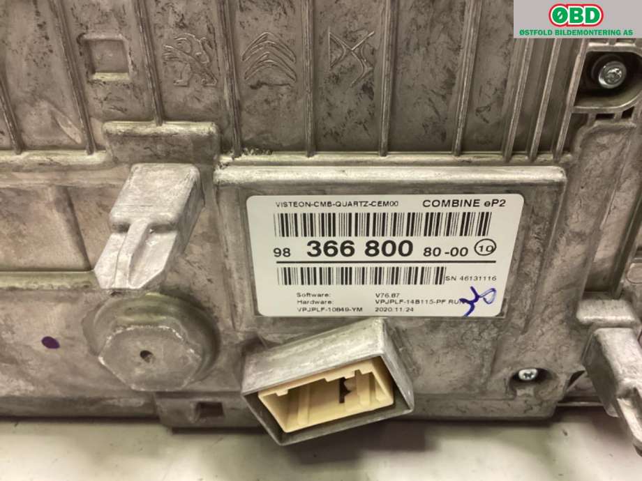 Instrumentpanel til Peugeot 208 2019-->> (Type II)  (PEUGEOT|98 366 800 80|98 485 804 80|9836680080)