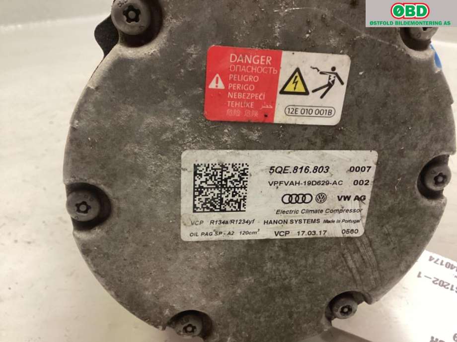 Aircondition kompressor til VW Passat 2015-2019 (Fase 1) (B8) (B8) (VOLKSWAGEN|5QE 816 803|)