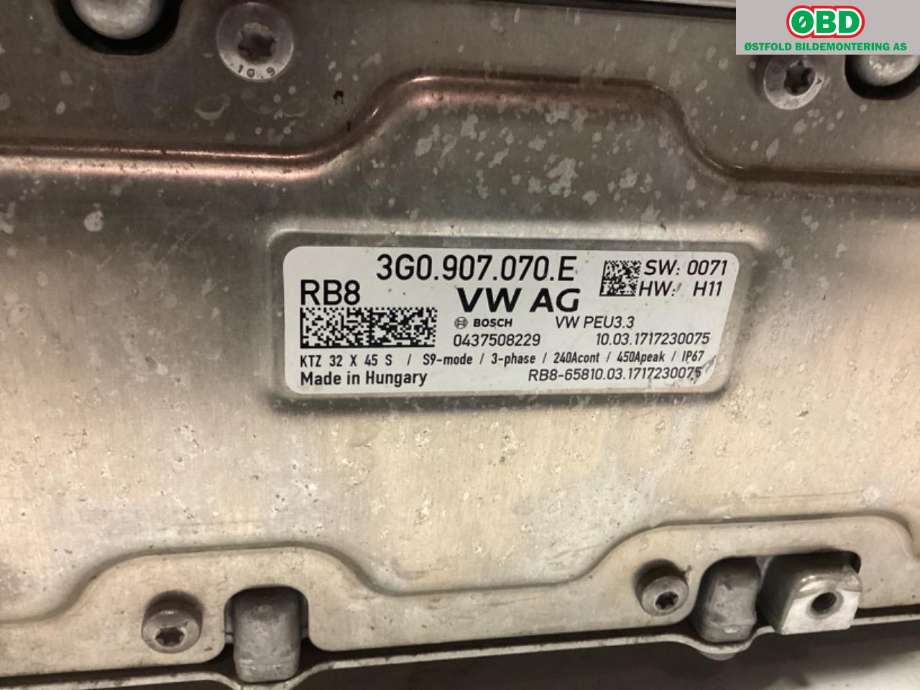 Inverter elbil til VW Passat 2015-2019 (Fase 1) (B8) (B8) (VOLKSWAGEN|3G0 907 070 G||3G0907070E)