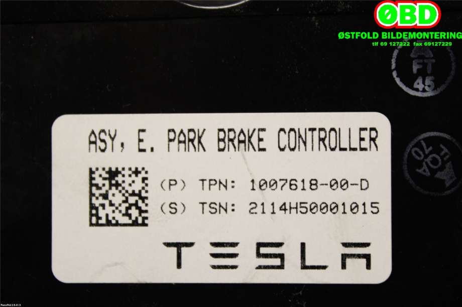 Styreenhet elektrisk parkbrems (EPB - Electric Parking Brake) til Tesla Model S 2013-2016 (Fase 1)  (TESLA|100761800D|)