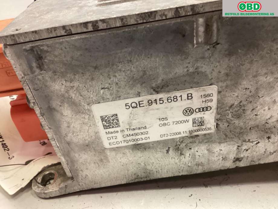 Batterilader (OBC - On Board Charger) til VW e-Golf 2017-2020 (Fase 2)  (VOLKSWAGEN|5QE 915 681 N|)