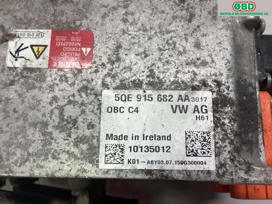 Batterilader (OBC - On Board Charger) til VW e-Golf 2014-2017 (Fase 1)  (VOLKSWAGEN|5QE 915 682 AA|)
