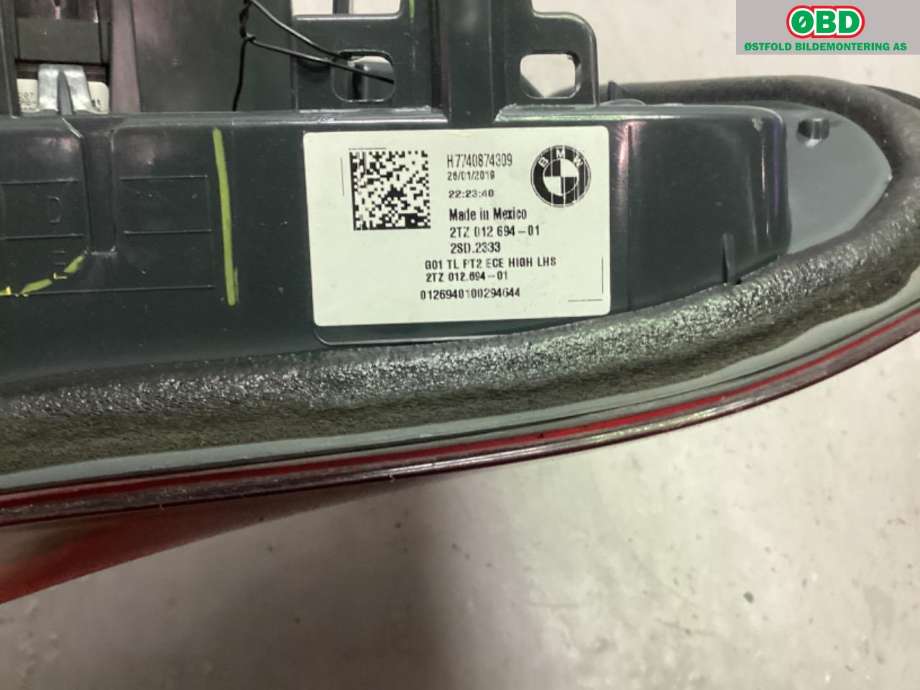Baklykt venstre indre til BMW X3 2017-->> (G01) (G01) (BMW|63 21 9 853 377|)