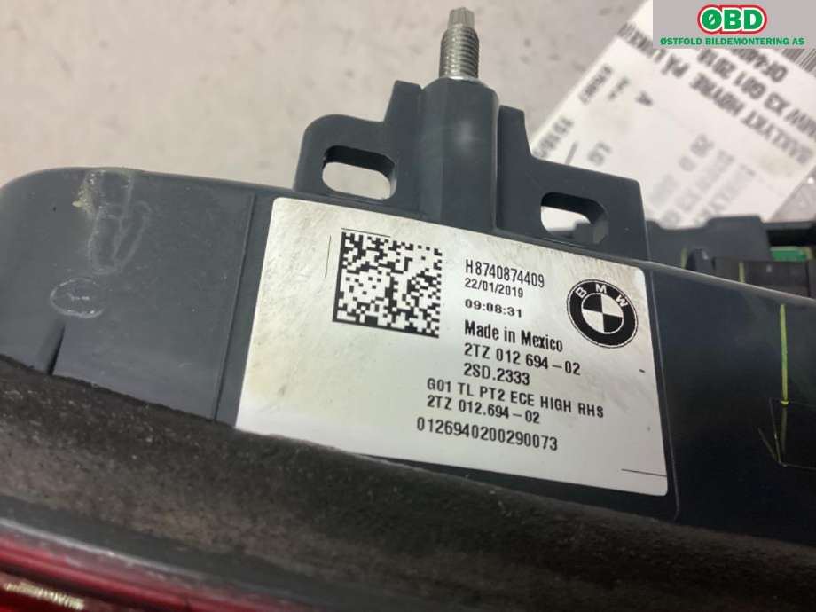 Baklykt høyre indre til BMW X3 2017-->> (G01) (G01) (BMW|63 21 9 853 378|)