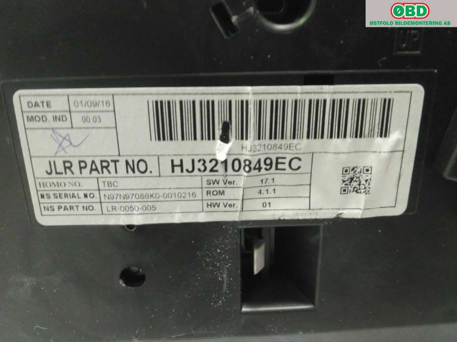 Instrumentpanel til Land Rover Range Rover, Evoque 2011-2019 (Type I) (LAND-ROVER|LR083670|)