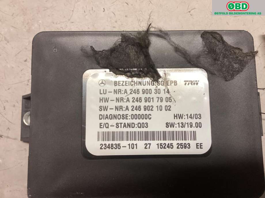 Styreenhet elektrisk parkbrems (EPB - Electric Parking Brake) til Mercedes CLA 2013-2019 (C117) (C117) (MERCEDES|)