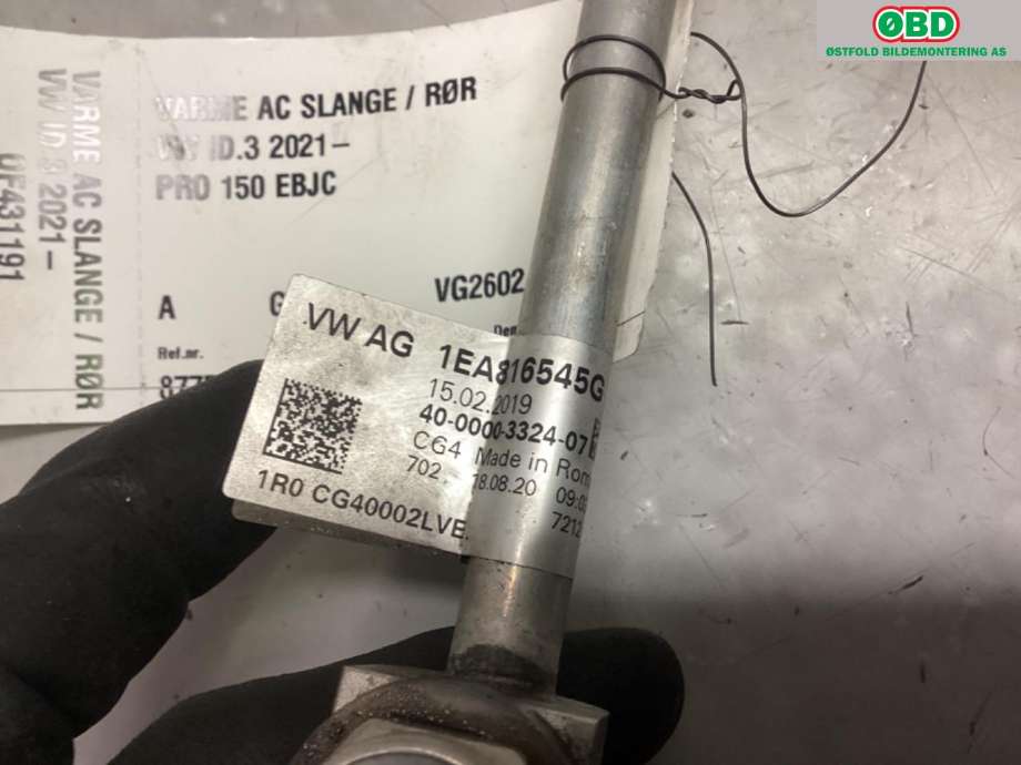 Aircondition rør til VW ID.3 2020-->> (VOLKSWAGEN|1EA 816 545 G|)