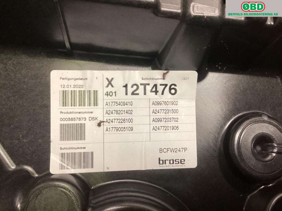 Ruteheis til Mercedes EQB 2022-->>  (A 247 720 19 06|)