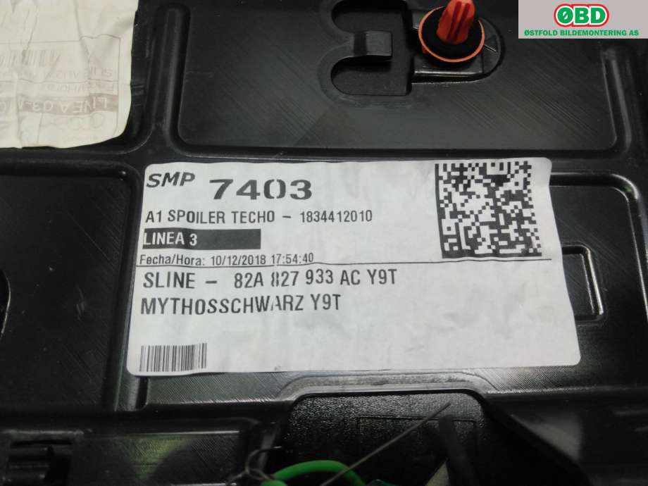 Spoiler bakluke til Audi A1 2018-->> (Type II)  (AUDI|82A 827 917 A|)