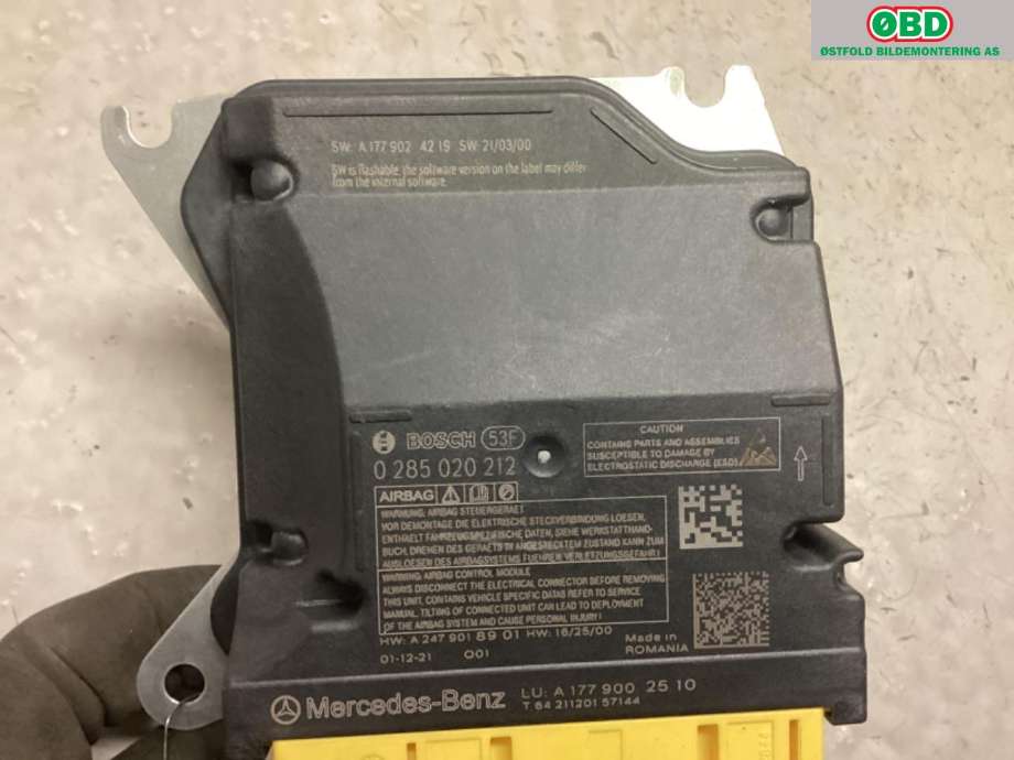 Airbag elektronikk til Mercedes EQB 2022-->> (A 177 900 25 10|)