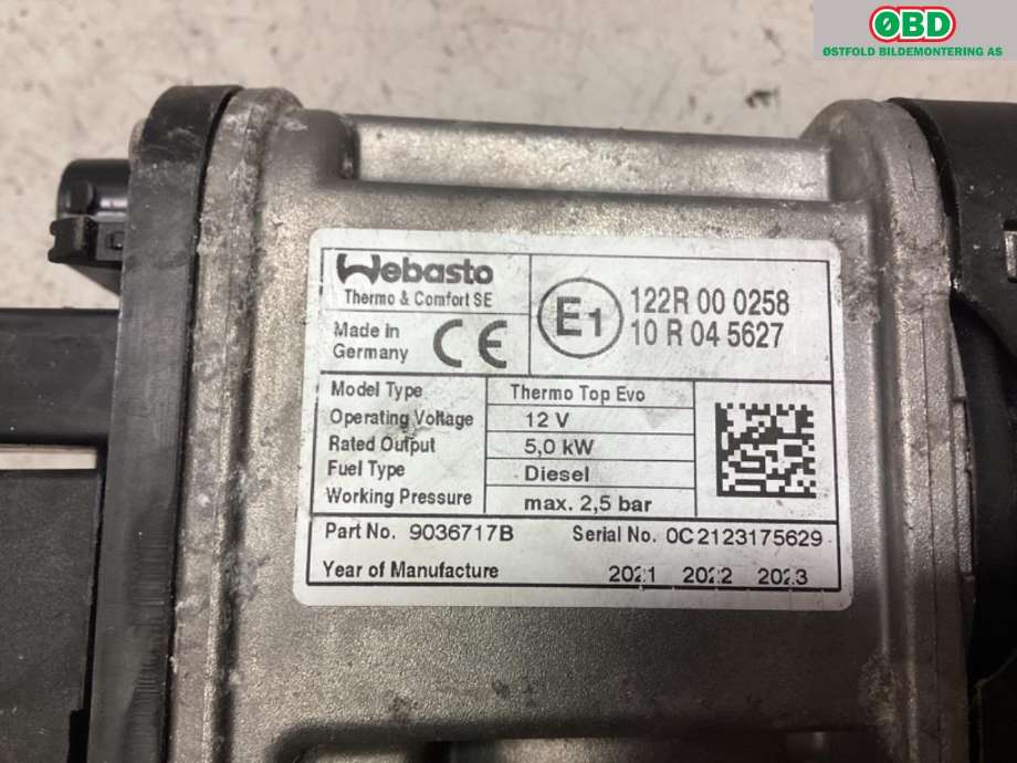 Dieselvarmer til Ford Transit Connect 2018-->> Type II, Fase 2  (FORD|2723364|)