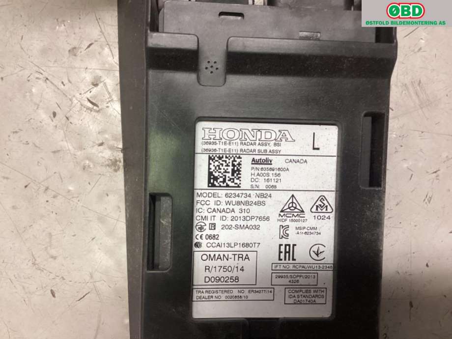 Sensor radar til Honda CR-V 2012-2018 (Type IV) (HONDA||36935T1EE11)