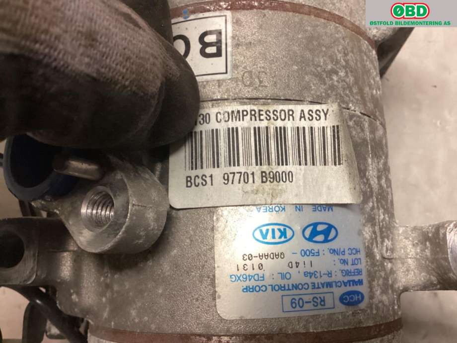 Aircondition kompressor til Hyundai i10 2014-2018 (Type II)  (HYUNDAI|97701B9000|)