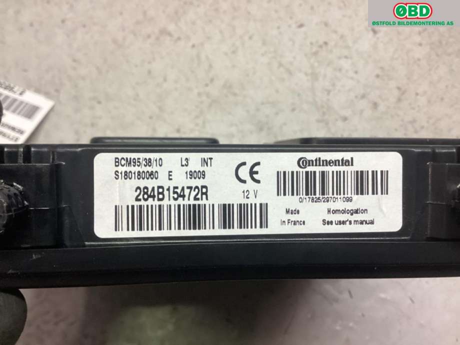 Styreenhet comfort (BCM) til Renault Zoe 2013-2019 (Fase 1) (RENAULT|284B15472R|)
