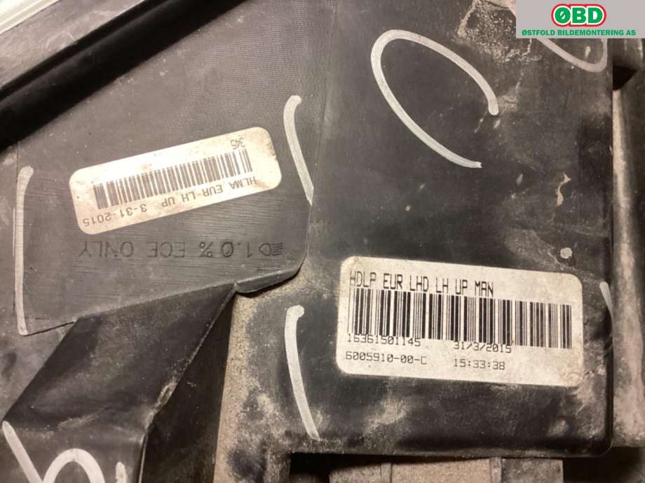 Frontlykt venstre halogen til Tesla Model S 2013-2016 (Fase 1)  (TESLA|6005910-00-C|)