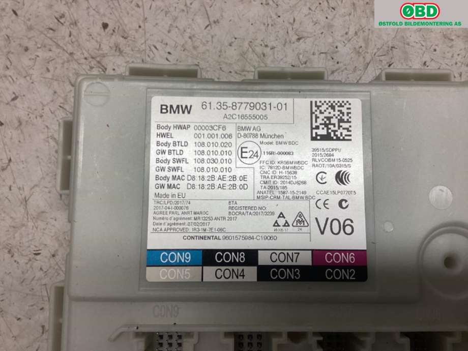 Sikringsboks til BMW X3 2017-->> (G01) (G01) (BMW|61 35 5 A1F 375|)