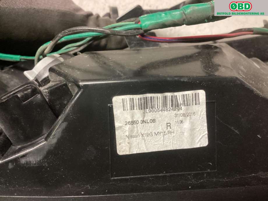 Baklykt høyre til Nissan Leaf 2011-2017 (Type I)  (NISSAN|265503NL0B|)