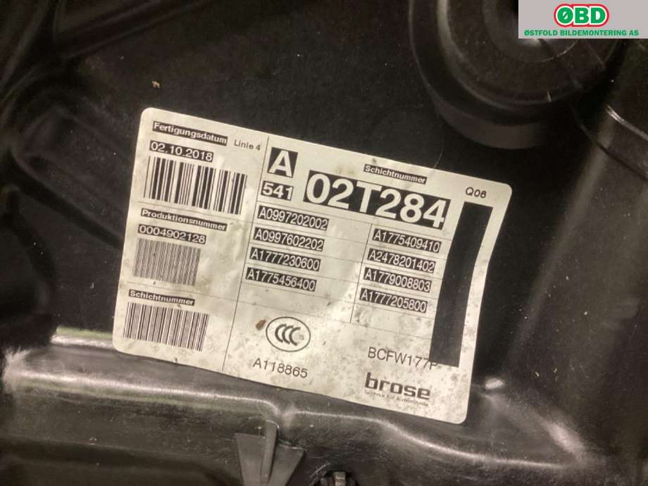 Ruteheis til Mercedes A-Klasse 2018-->> (W177) (W177) (MERCEDES|A 177 720 58 00|)