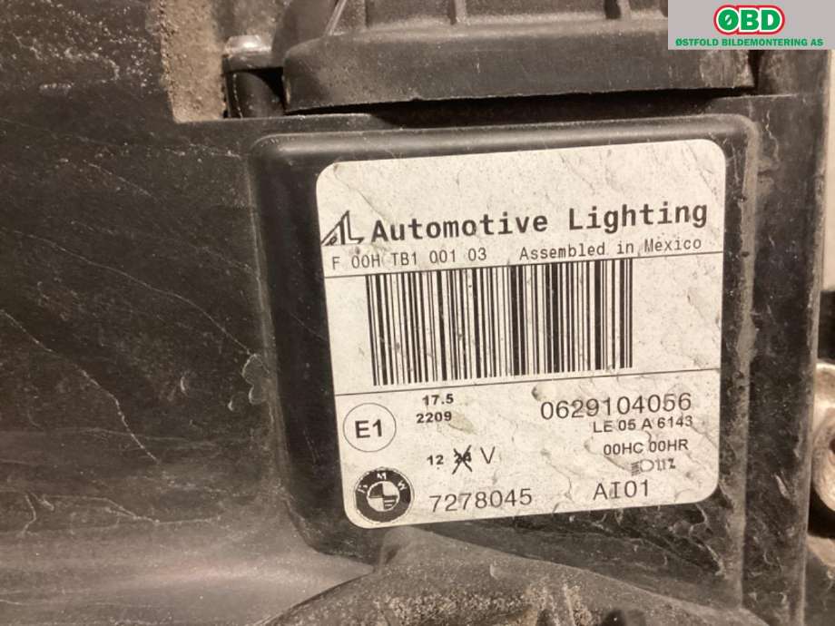 Frontlykt venstre halogen til BMW X5 2007-2013 (E70) (E70) (BMW|63 12 7 278 045|)