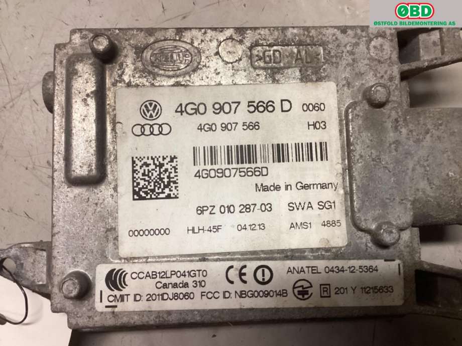 Sensor radar til Audi A6 2014-2018 (Type IV, Fase 2) (C7) (C7) (AUDI|4G0 907 566 D|)