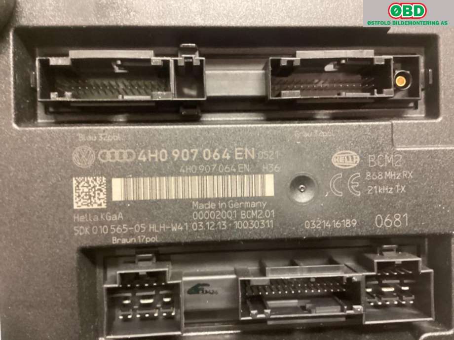 Styreenhet comfort (BCM) til Audi A6 2014-2018 (Type IV, Fase 2) (C7) (C7) (AUDI|4H0 907 064 GB||4H0 907 064 EN)