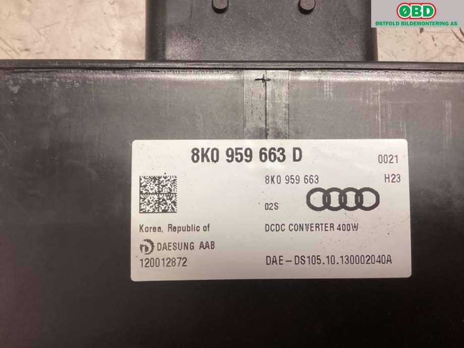 Styreenhet batteri til Audi A6 2014-2018 (Type IV, Fase 2) (C7) (C7) (AUDI|8K0959663D|)