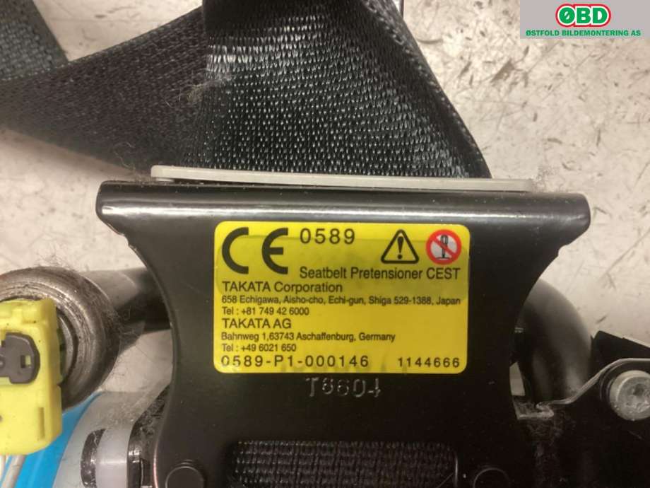 Airbag beltestrammer til Mazda CX-3 2015-2022  (MAZDA|DB2P-57-L90|)