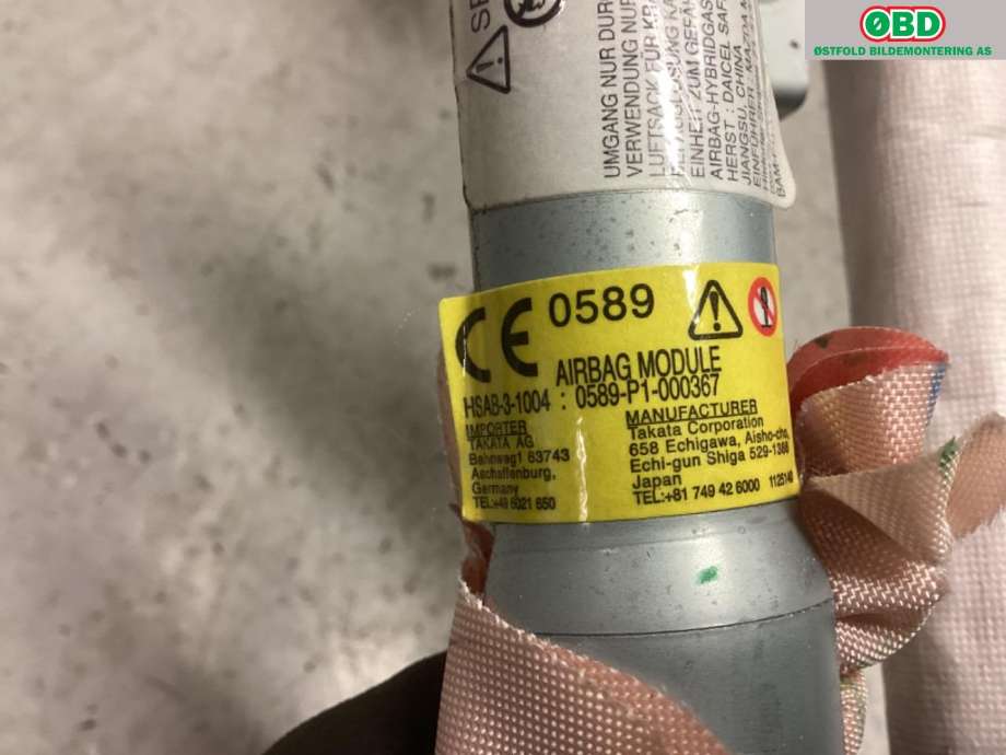 Airbag gardin høyre til Mazda CX-3 2015-2022  (MAZDA|D10E-57-KM0E|)