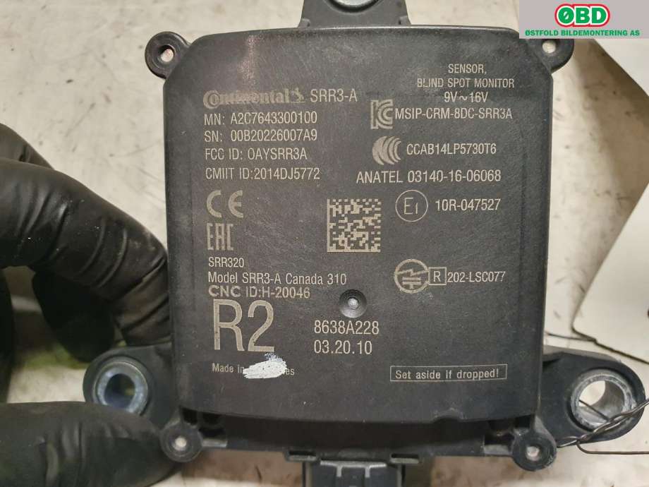 Sensor radar til Mitsubishi Outlander 2015-->> (Type III, Fase 2)  (MITSUBISHI|8638A228|)
