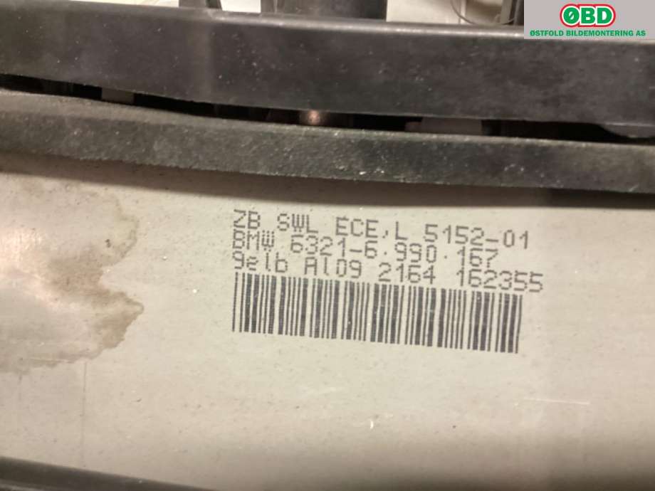 Baklykt venstre til BMW X3 2003-2006 (Fase 1) (E83) (E83) (BMW|63 21 6 990 167|)