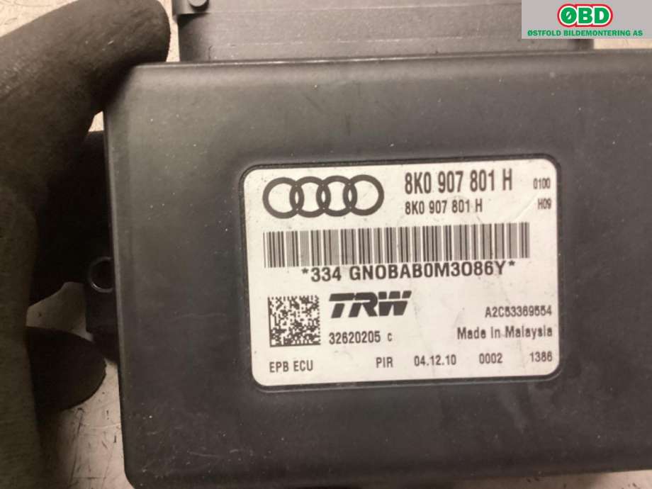 Styreenhet elektrisk parkbrems (EPB - Electric Parking Brake) til Audi Q5 2008-2012 (Type I, Fase 1)  (AUDI|8K0 907 801 H|)