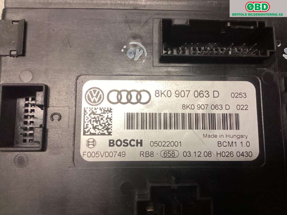 Styreenhet comfort (BCM) til Audi A5 2007-2016 (Type I)  (AUDI|8K0 907 063 D|)