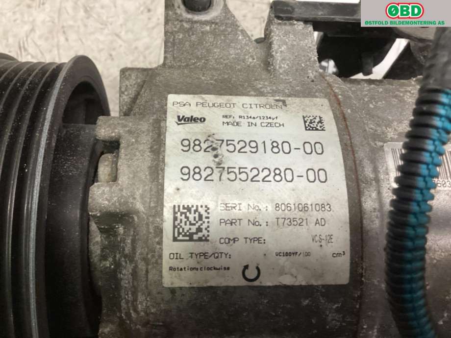 Aircondition kompressor til Peugeot 3008 2016-->> (Type II)  (PEUGEOT|98 126 821 80|16 335 660 80|)