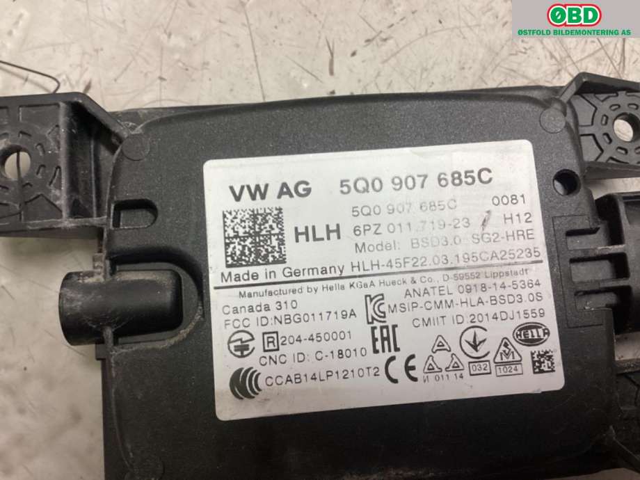 Sensor radar til VW e-Golf 2017-2020 (Fase 2)  (VOLKSWAGEN|5Q0 907 685 C|)