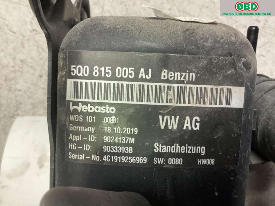 Bensinvarmer til VW T-Roc 2017-->>  (VOLKSWAGEN|5Q0 898 008 G|5WA 815 007 D|)