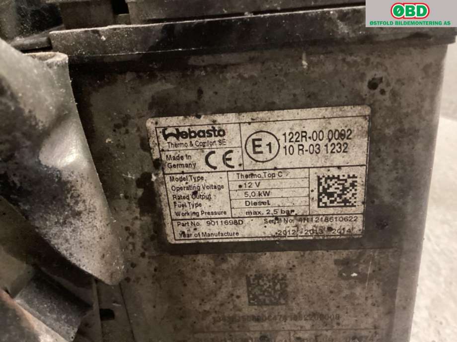 Dieselvarmer til Peugeot Boxer 2007-2013 (Type III, Fase 1)  (PEUGEOT|6462 V4|)