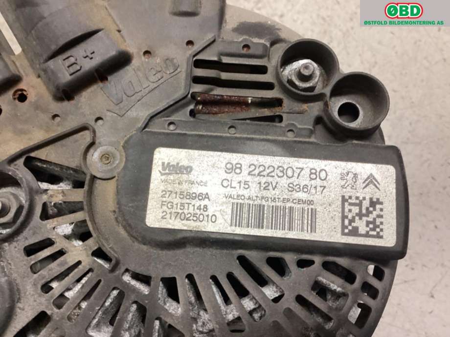 Dynamo til Citroën C4, Picasso 2013-2018 (Type II)  (CITROEN|98 222 307 80|)