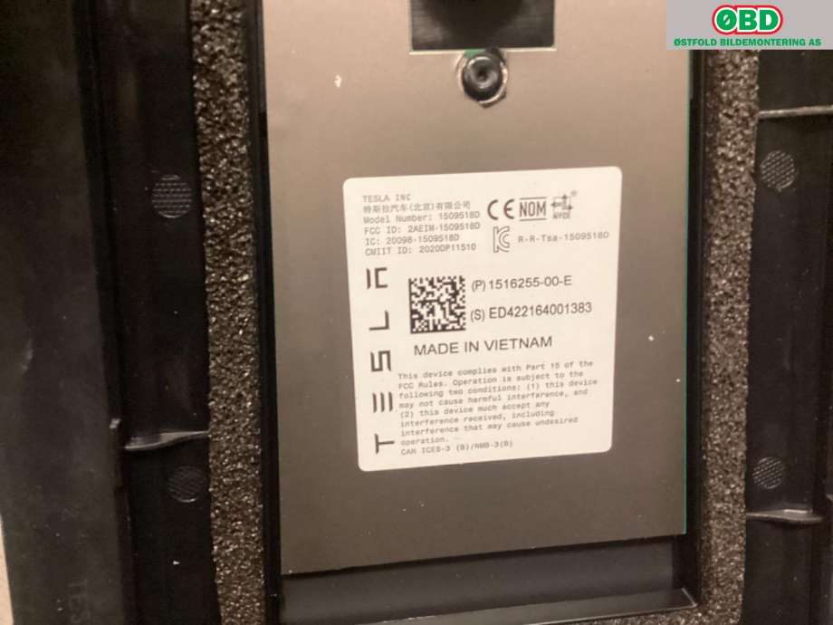 Kamera til Tesla Model Y 2021-2024 (Type I)  (TESLA|1506885-00-H|)