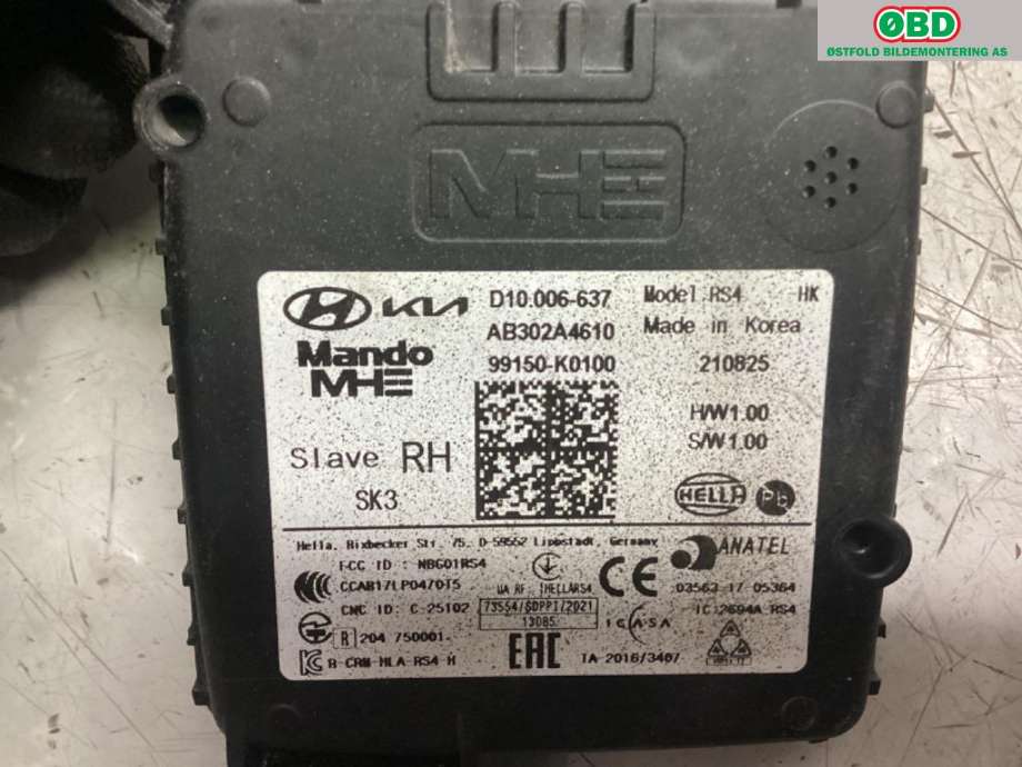 Sensor radar til Kia e-Soul 2019-->> (Type III)  (KIA|99150K0100|)