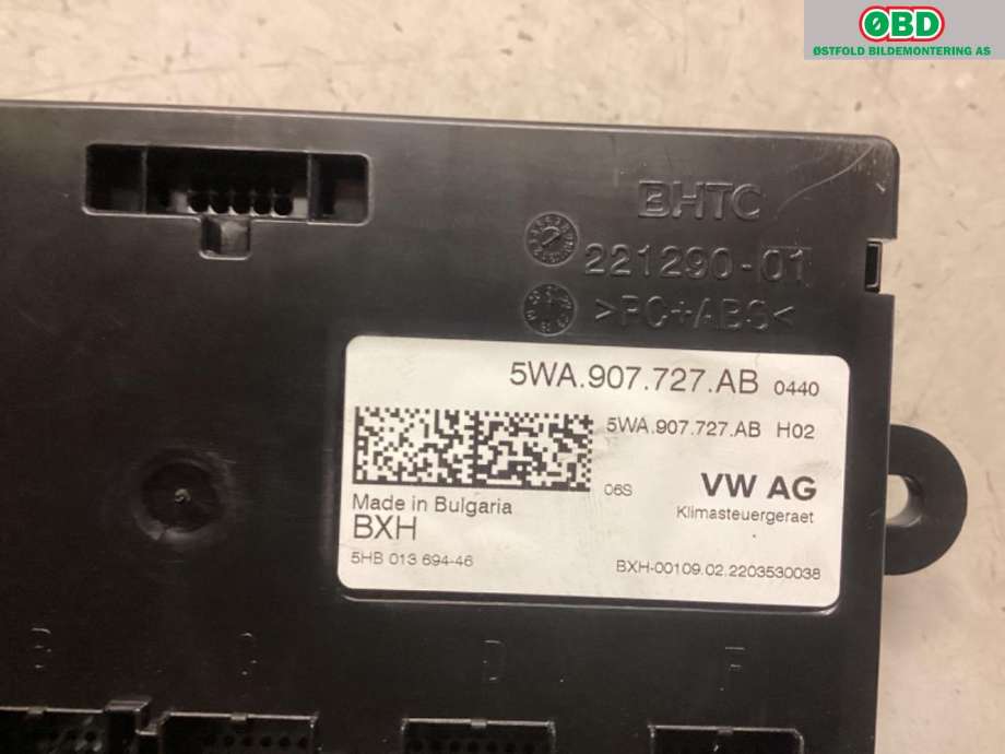 Styreenhet klima/aircondition til VW Caddy 2020-->> (Type IV)  (VOLKSWAGEN|5WA 907 727 AB|)