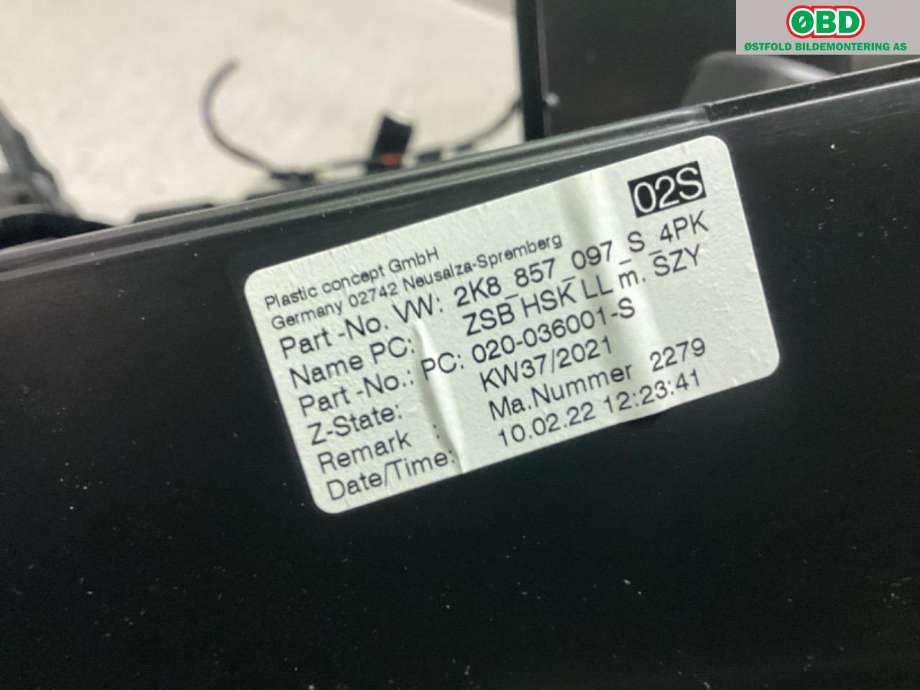 Hanskerom til VW Caddy 2020-->> (Type IV)  (VOLKSWAGEN|2K8 857 097 S|)