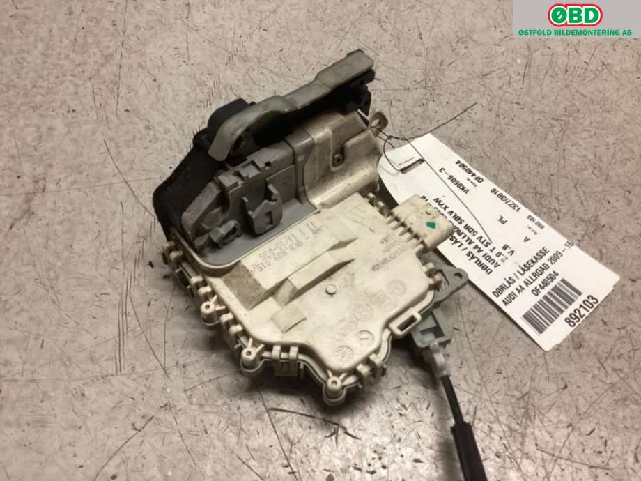 Låsekasse venstre bak til Audi A4, Allroad 2009-2016 (Type I) (B8) (B8) (AUDI|8K0 839 015 C|8K0 839 015 F|)