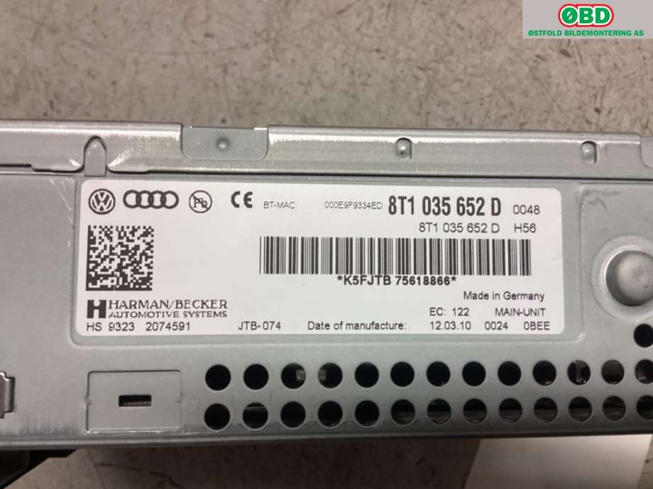Bilstereo navigasjon til Audi A4, Allroad 2009-2016 (Type I) (B8) (B8) (AUDI|)