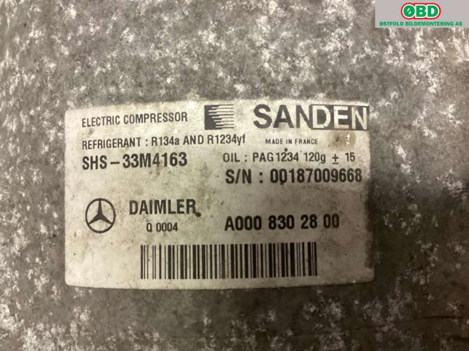 Aircondition kompressor til Mercedes C-Klasse 2014-2018 (Fase 1) (W205) (W205) (MERCEDES|A 000 830 28 00|A 000 830 56 00|)