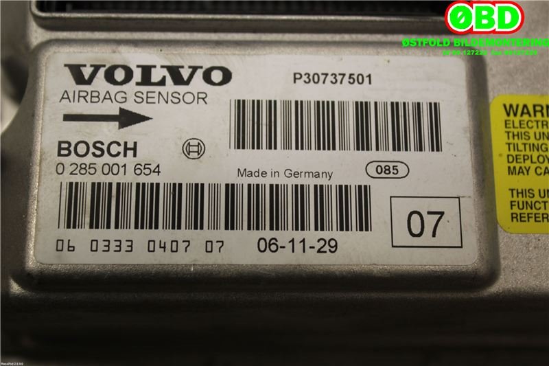 Airbag elektronikk til Volvo XC90 2007-2014 (Type I, Fase 2)  (VOLVO|30782386|0285001654|30737501)