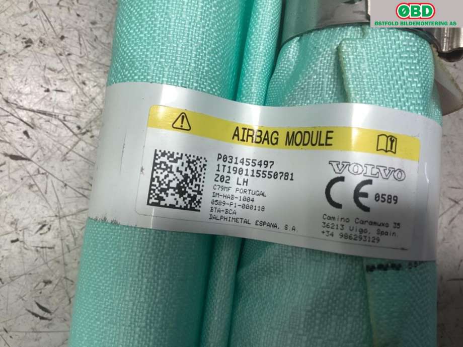 Airbag gardin venstre til Volvo V60 / V60 CC 2018-->> (Type II)  (VOLVO|31455497|)