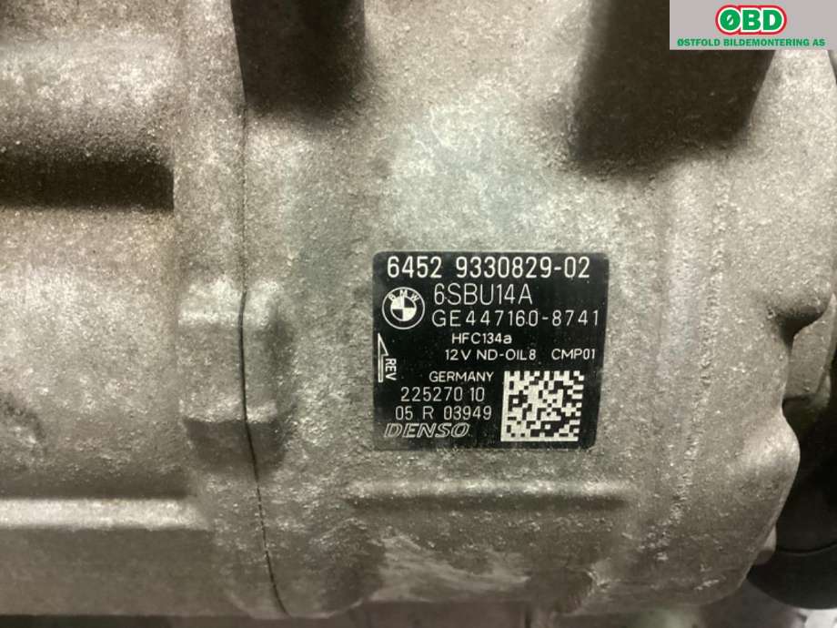 Aircondition kompressor til BMW 1-Serie 2011-2015 (Fase 1) (F20/F21) (F20/F21) (BMW|64 52 9 223 694|)
