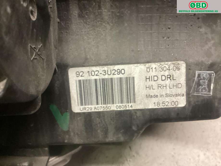 Frontlykt høyre halogen til Kia Sportage 2010-2016 (Type III) (KIA|921023U290|)