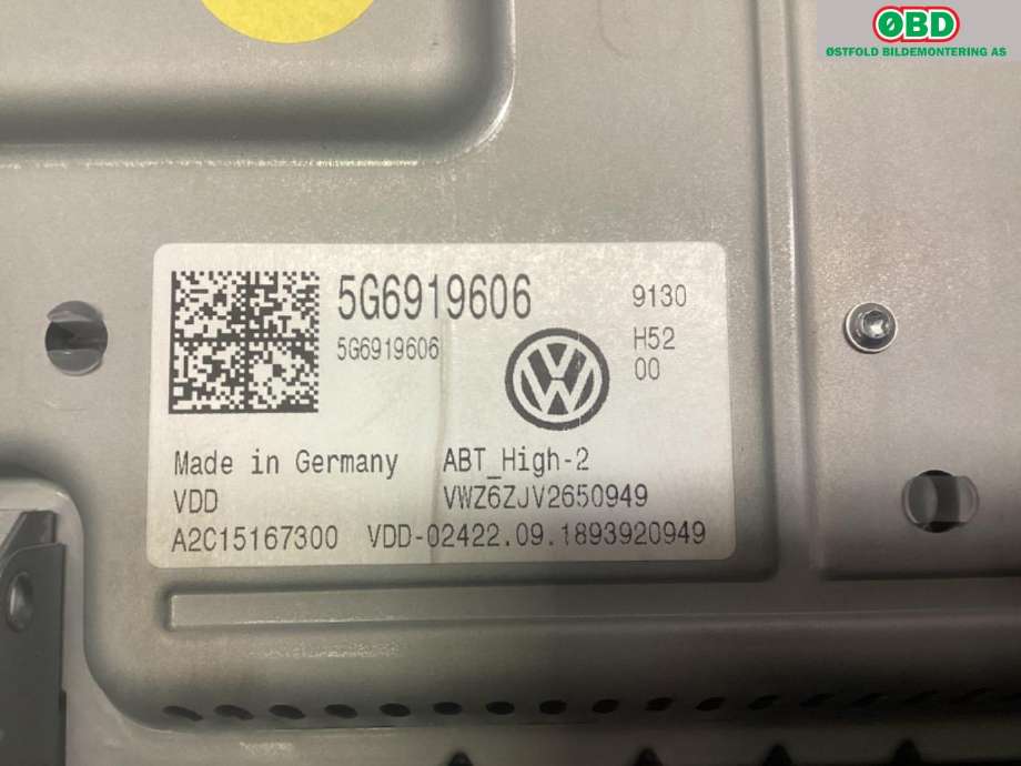 Instrument kjørecomputer til VW e-Golf 2017-2020 (Fase 2)  (VOLKSWAGEN|5G6 919 606 C|)