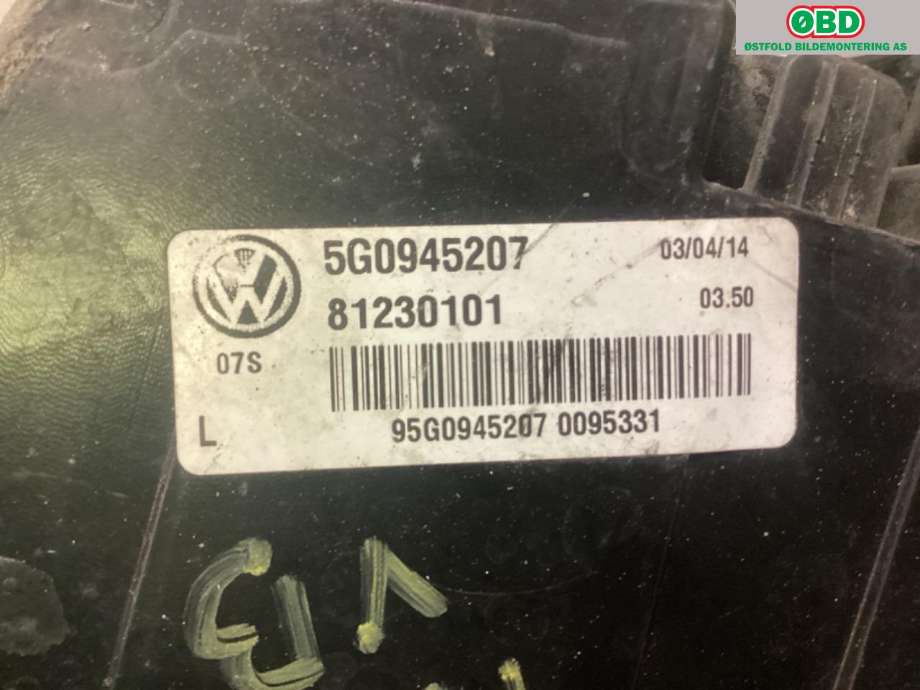 Baklykt venstre til VW e-Golf 2014-2017 (Fase 1) (VOLKSWAGEN|5G0 945 207|)